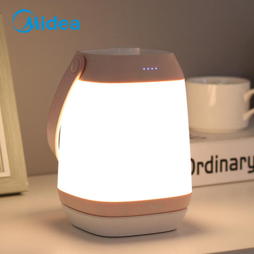 美的 Midea  小夜灯婴儿宝宝插电睡眠喂奶哺乳 卧室床头台灯 节日创意礼品礼物 充电款  樱花粉 商品图1