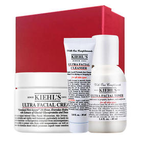 【圣诞节礼物】科颜氏（Kiehl's）高保湿霜经典小套装（面霜50ml+中样*2）化妆品套装 礼盒中样随机