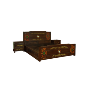 方胜床（含两件床头柜）