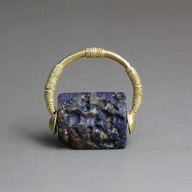 腓尼基高古青金石双兽印章戒指