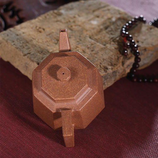 八方壶桃花泥八方构架壶型尽显浑厚大气