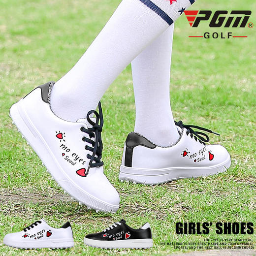 韩版新品！PGM 高尔夫球鞋 儿童运动鞋子 女童防水球鞋 防滑鞋钉 商品图3