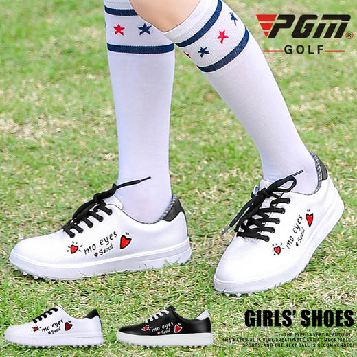 韩版新品！PGM 高尔夫球鞋 儿童运动鞋子 女童防水球鞋 防滑鞋钉 商品图1