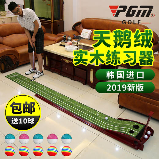 韩国进口 2019新版 室内高尔夫 家庭推杆练习器 天鹅绒球道套装 商品图2