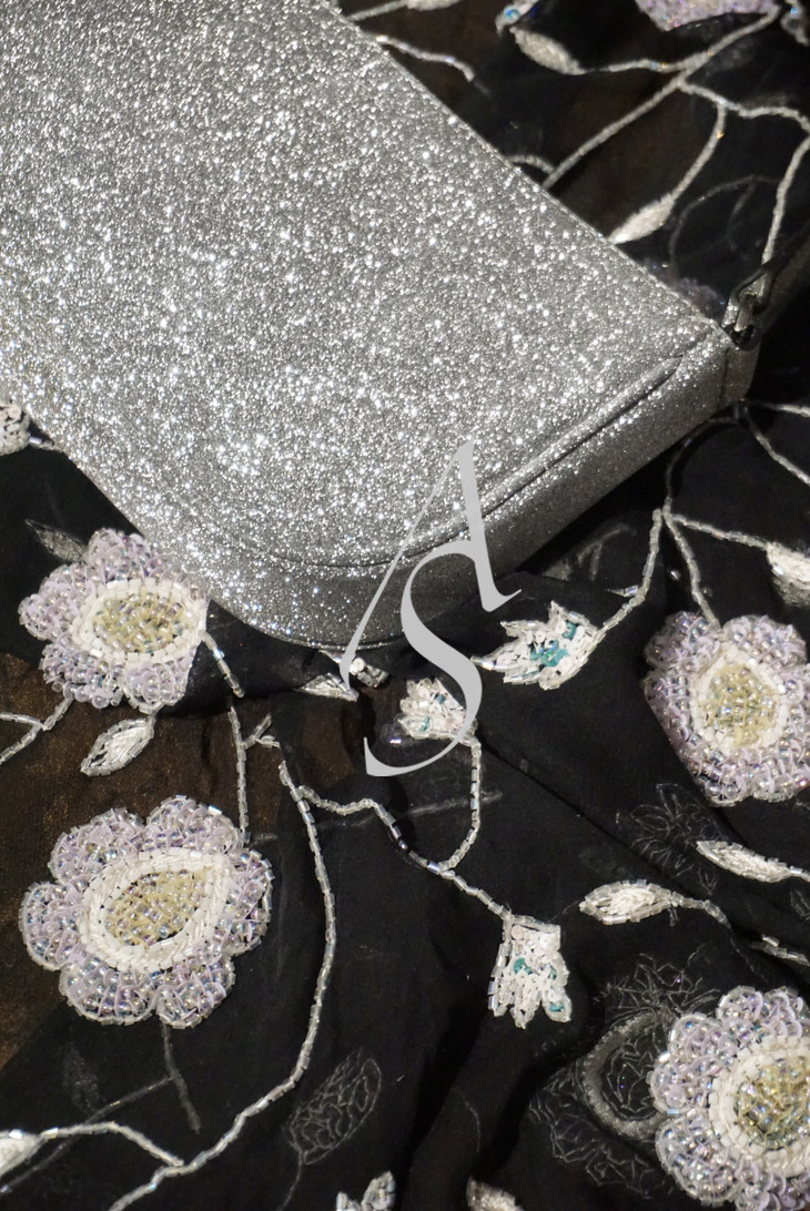 by far 银色rachel 细闪法棍包