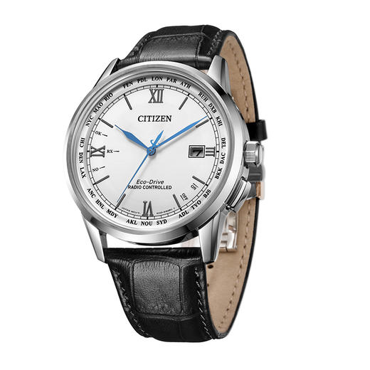 西铁城日本官方正品皮带正装商务光动能多局电波男表CB0150-11A 商品图1