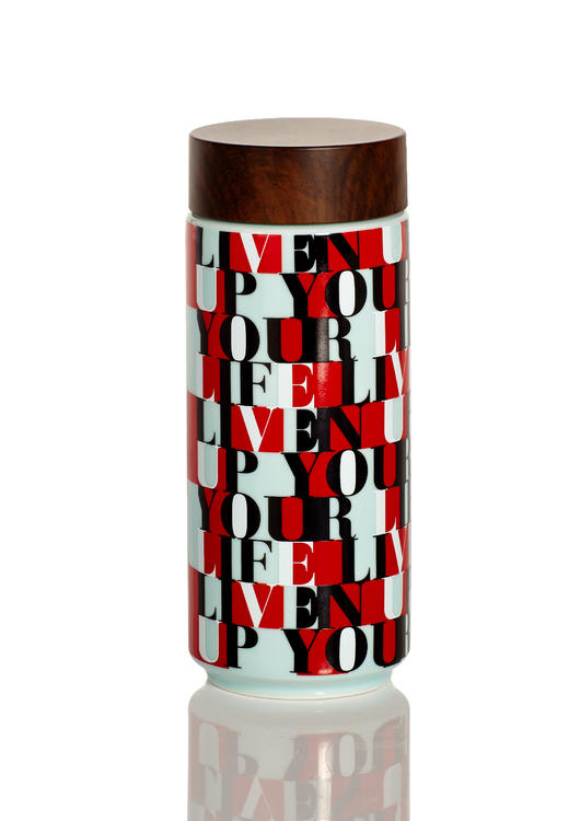 Mash up祥纹系列随身杯（木纹盖）330ml双层 杯盖可定制 商品图1