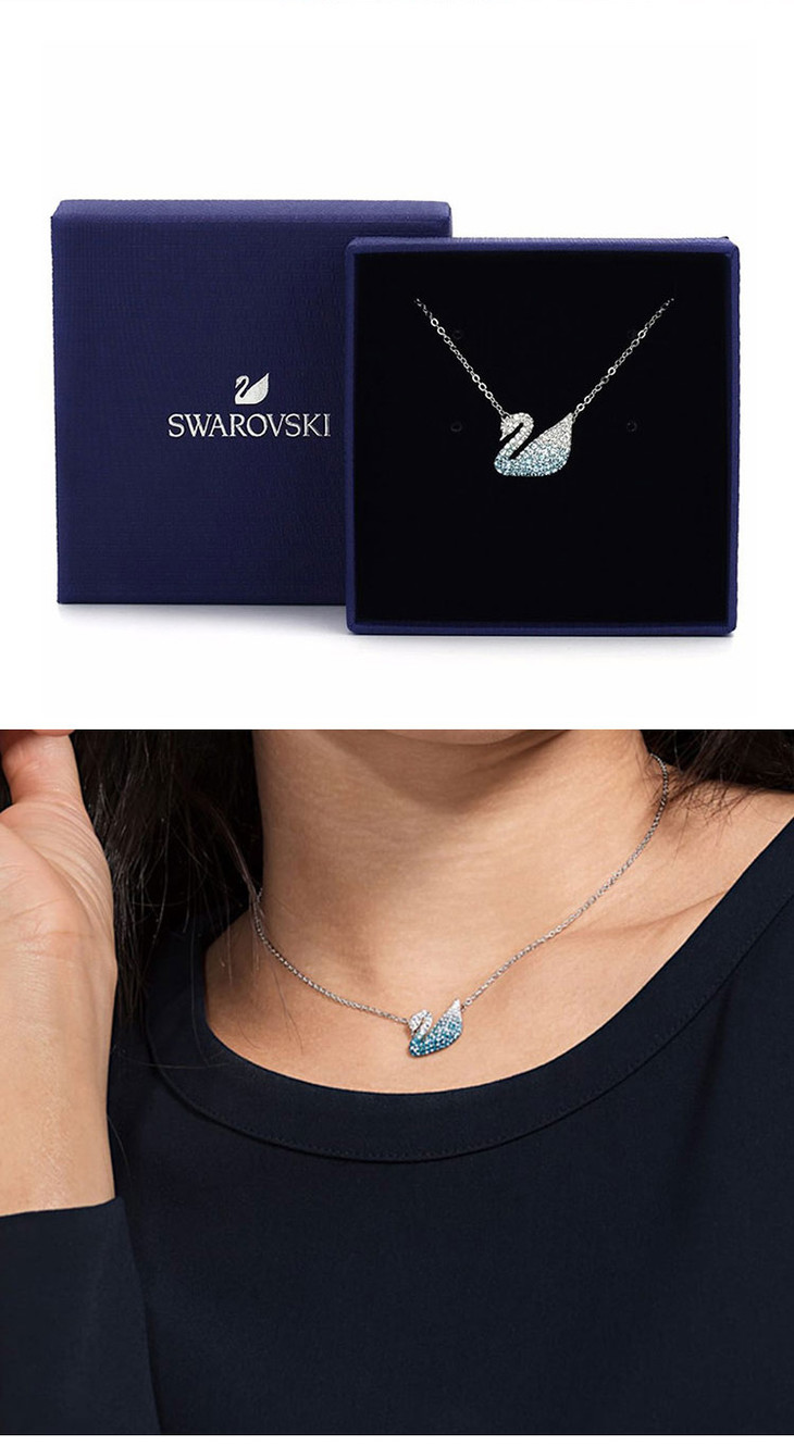 品牌授权施华洛世奇新品iconicswan蓝色天鹅大项链5512095