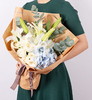 摩羯座守护花--白玫瑰9枝、蓝绣球1枝、白色香水百合2枝 商品缩略图1