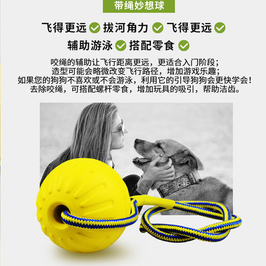 【清仓中】EVA  穿绳球 迷彩球黄色穿绳玩耍球宠物玩具 大小号 商品图2