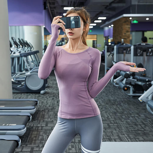 LS-SY06-KZ03秋冬新款性感长袖速干健身运动跑步健身服 商品图3