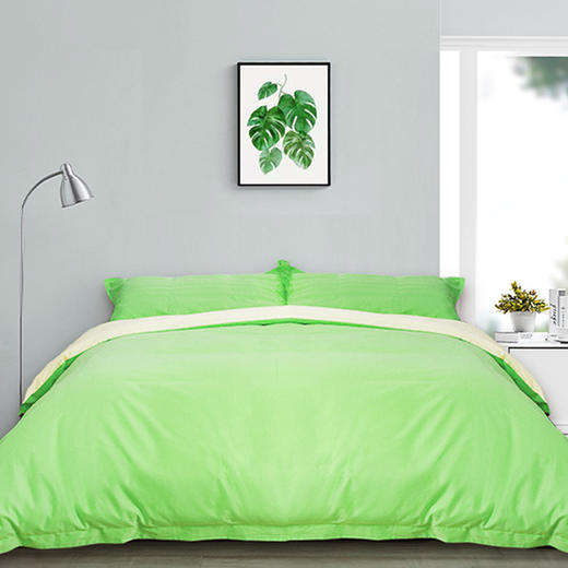 维也纳定制 | AB面全棉贡缎四件套 果绿色/卡其色（尺寸可选） 商品图0