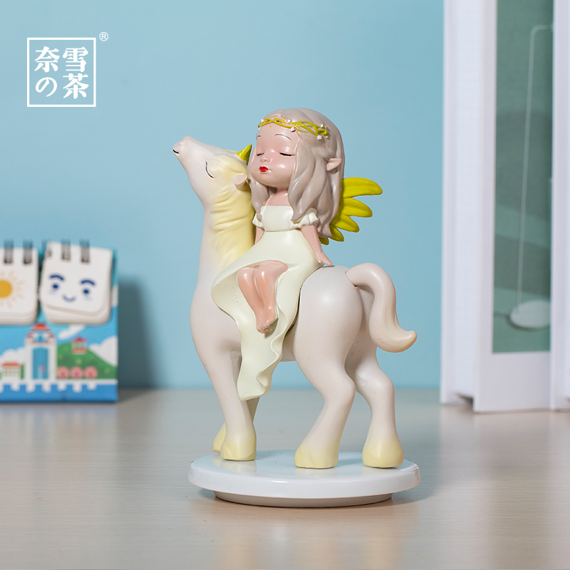 奈雪 独闯梦境·独角兽女孩Q版 萌萌哒超可爱女孩摆件 推荐收藏！