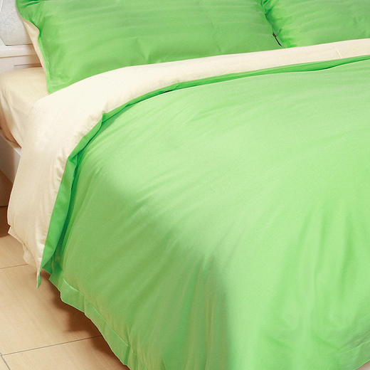 维也纳定制 | AB面全棉贡缎四件套 果绿色/卡其色（尺寸可选） 商品图3
