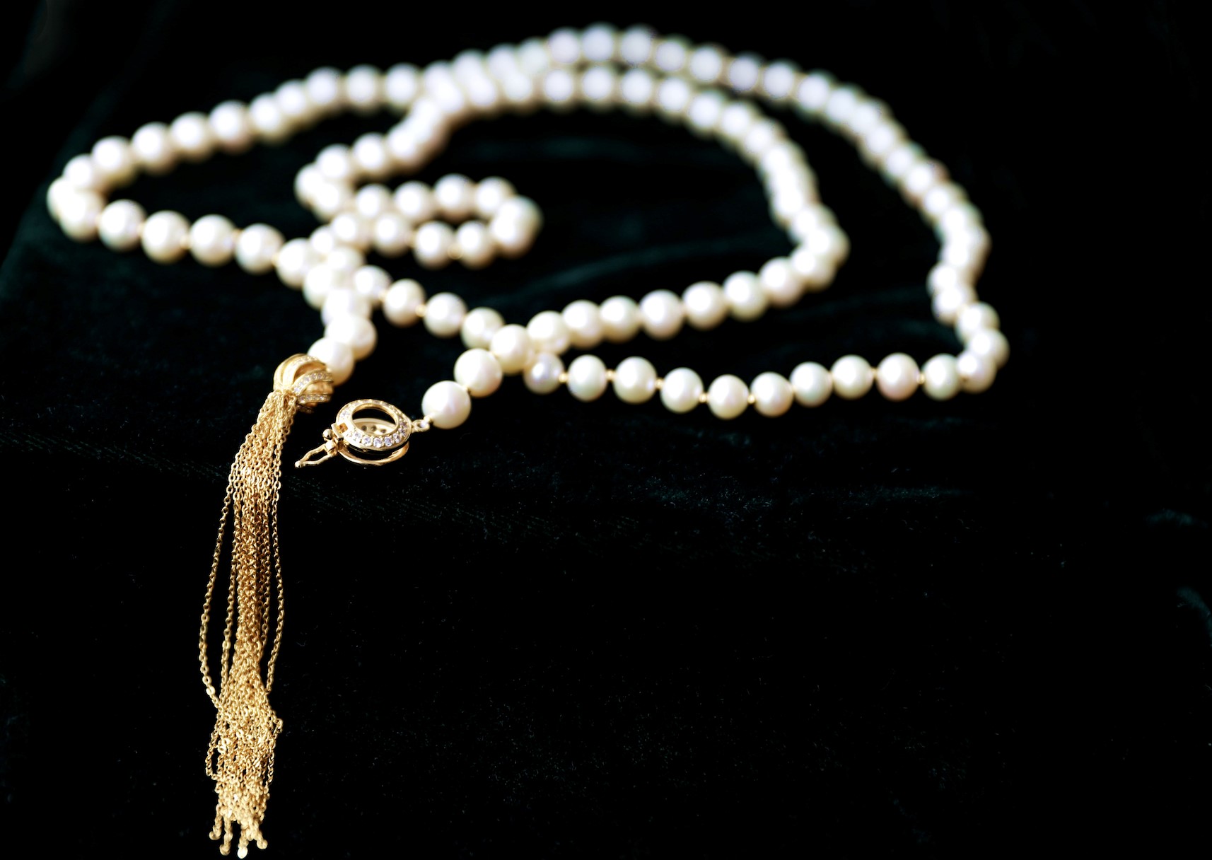 百搭、典雅、时髦|淡水珠流苏长链，时尚又撩人、怎么戴都好看