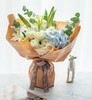 摩羯座守护花--白玫瑰9枝、蓝绣球1枝、白色香水百合2枝 商品缩略图2