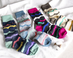 现货 THS 12.27-无 必囤单品 彩色波浪纹 针织袜 四色可选 均码  CU303