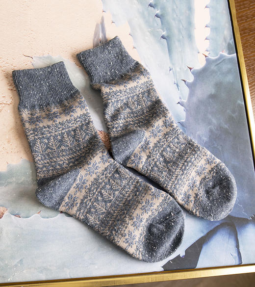 现货 THS 12.27-无 必囤单品 圣诞雪花 针织袜 三色可选 均码 CU299 商品图3