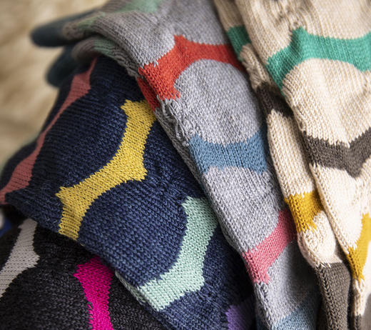 现货 THS 12.27-无 必囤单品 彩色波浪纹 针织袜 四色可选 均码  CU303 商品图2