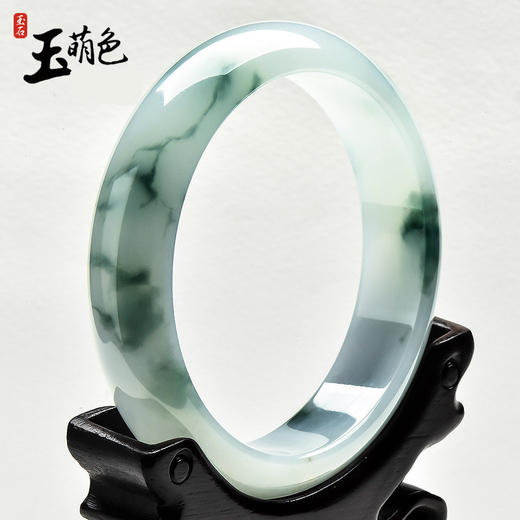 ZHX-玉萌色缅甸冰种飘花翡翠手镯 商品图1