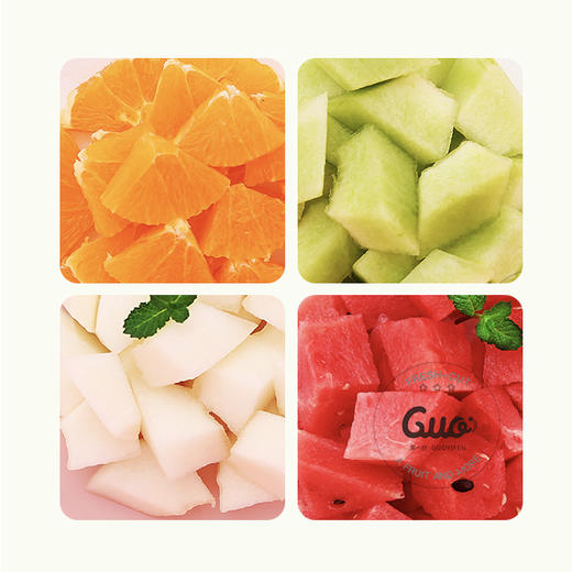 四拼脐橙西瓜芒果玉菇650g