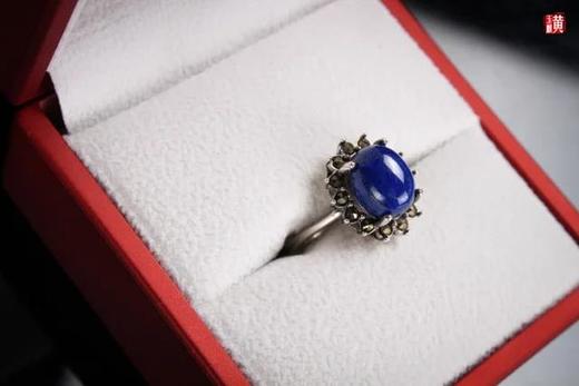 【浅吟】青金石银镶戒指 商品图0