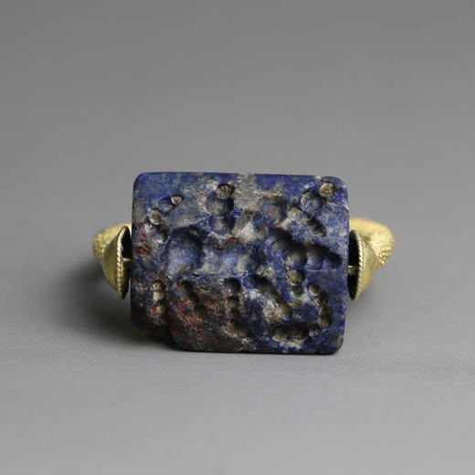 腓尼基高古青金石双兽印章戒指 商品图1