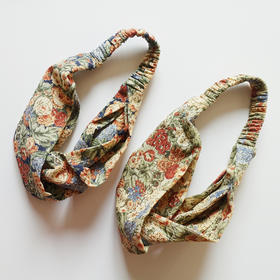 HUGOJIRO窄版发带插画复古小花