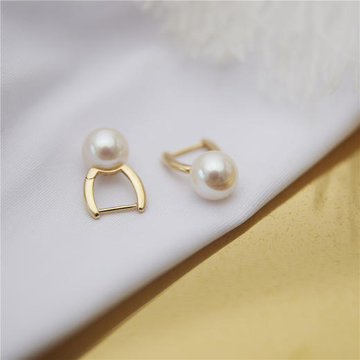 Pearl moments 小水桶 职场经典系列 18K金天然淡水珍珠耳钉 商品图3