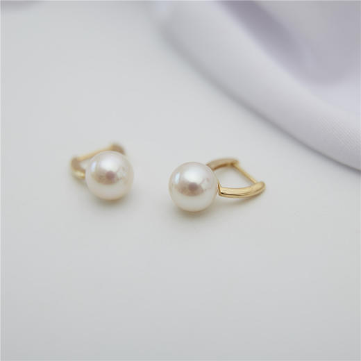 Pearl moments 小水桶 职场经典系列 18K金天然淡水珍珠耳钉 商品图5