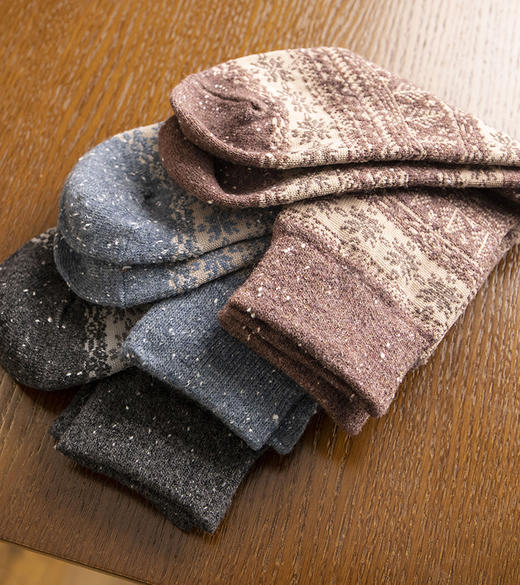 现货 THS 12.27-无 必囤单品 圣诞雪花 针织袜 三色可选 均码 CU299 商品图2