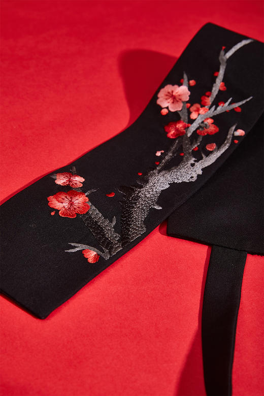 【春·花魁】汉服梅花手推绣腰封红梅hg42010903墨梅hg42010902