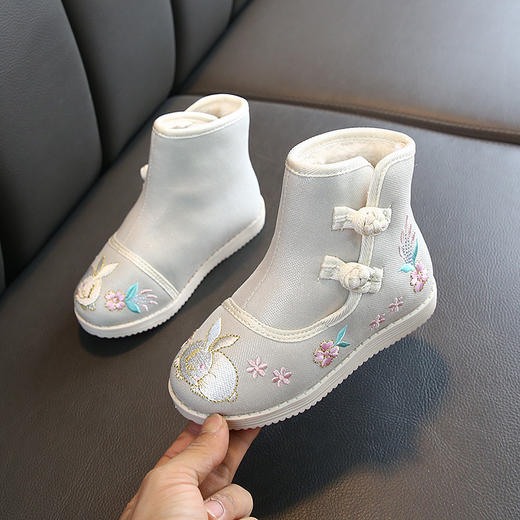 SH-703秋冬新款女童靴子儿童绣花棉鞋 商品图3