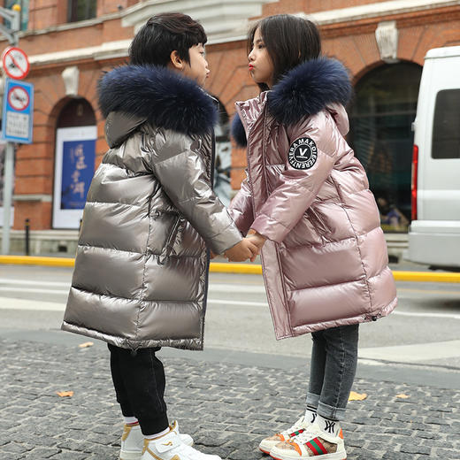 BY-XBL-8857冬季新款男女童大毛领外套 商品图2