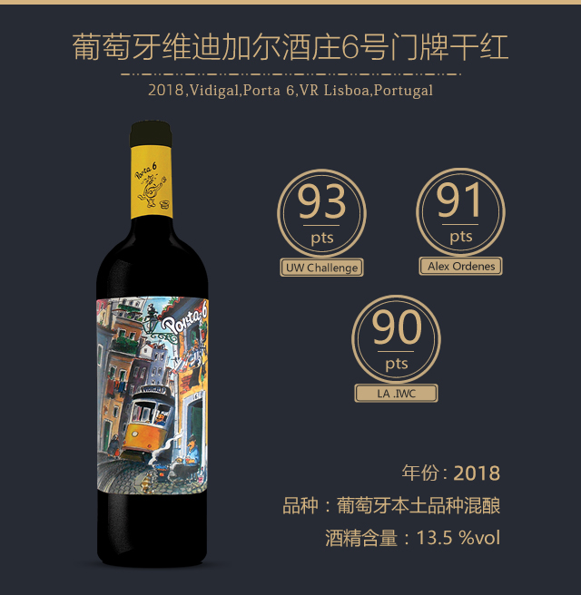 【10万+爆款名品】不可思议的爆款！葡萄牙6号门牌干红2021 风靡欧洲名流社会的明星酒款！【6支整箱特惠】