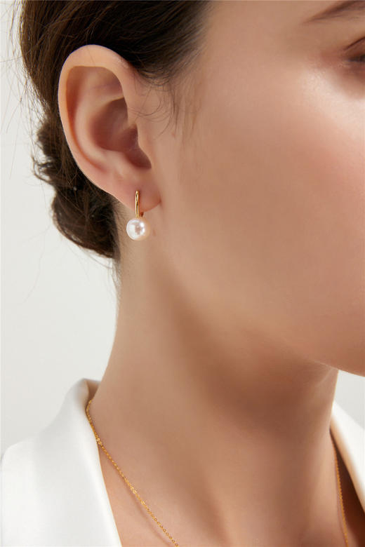 Pearl moments 小水桶 职场经典系列 18K金天然淡水珍珠耳钉 商品图6