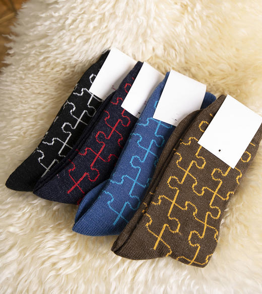THS 12.27-无 必囤单品 迷宫印花 针织袜 四色可选  均码 CU227 商品图1