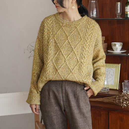 YC-1922秋冬慵懒风圣诞红色毛衣 商品图2