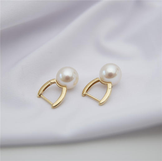 Pearl moments 小水桶 职场经典系列 18K金天然淡水珍珠耳钉 商品图4
