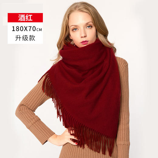 RM-2365冬季新款羊毛百搭双面纯色羊绒加厚两面保暖围脖 商品图2