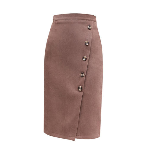 YXF-9746秋冬新款排扣不规则一步裙 商品图4