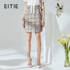 EITIE爱特爱春季新款时尚纽扣装饰A字裙格子半身裙短裙女A2006403 商品缩略图0