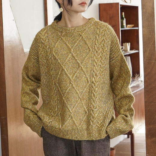 YC-1922秋冬慵懒风圣诞红色毛衣 商品图1