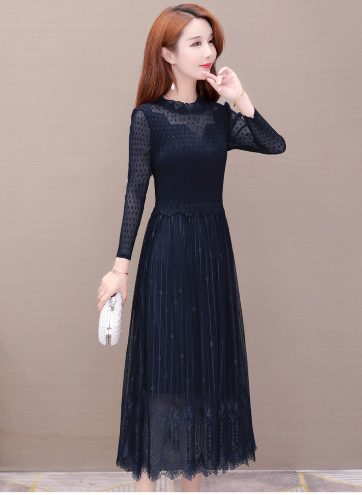 ywe z19053减龄百褶连衣裙女2020春装新款