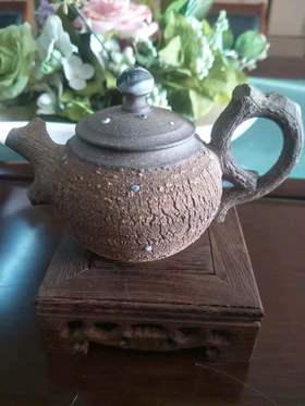 台湾名家丨余华宁 岩矿柴烧木纹壶