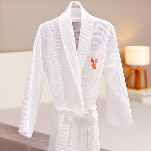 维也纳 纯棉浴袍浴衣 睡袍 会呼吸的华夫格（薄厚可选） 商品图0