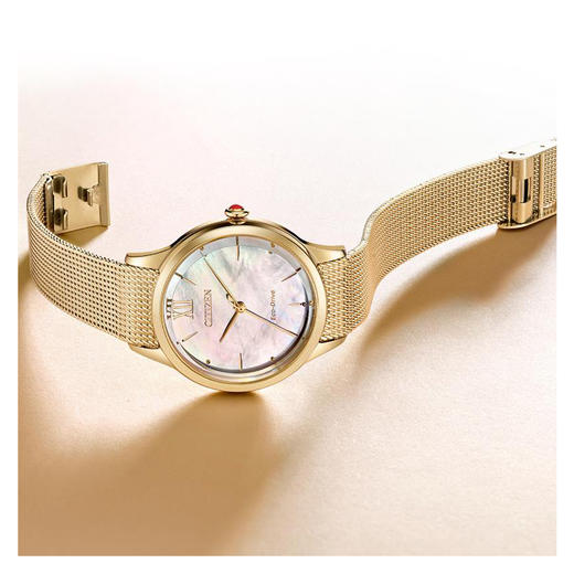 西铁城日本石英光动能玫瑰钢带手表女表正品EM0813-86Y 商品图3