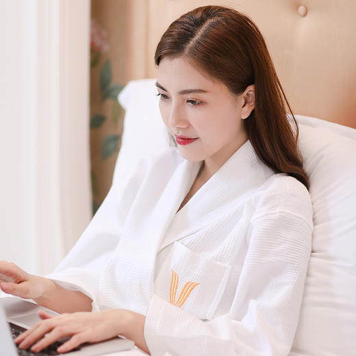 维也纳 纯棉浴袍浴衣 睡袍 会呼吸的华夫格（薄厚可选） 商品图1