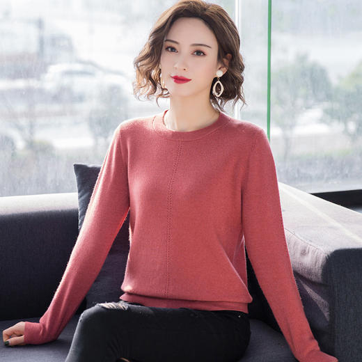 FCY  YS8778韩版宽松套头圆领毛衣女百搭针织 商品图2