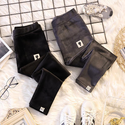 AHM-847冬季加绒加厚弹力松紧裤腰超暖双面绒保暖裤 商品图0